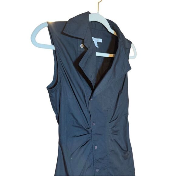 Derek Lam 10 Crosby Satina Sleeveless Shirtdress in Black Sz 2 - Picture 9 of 14